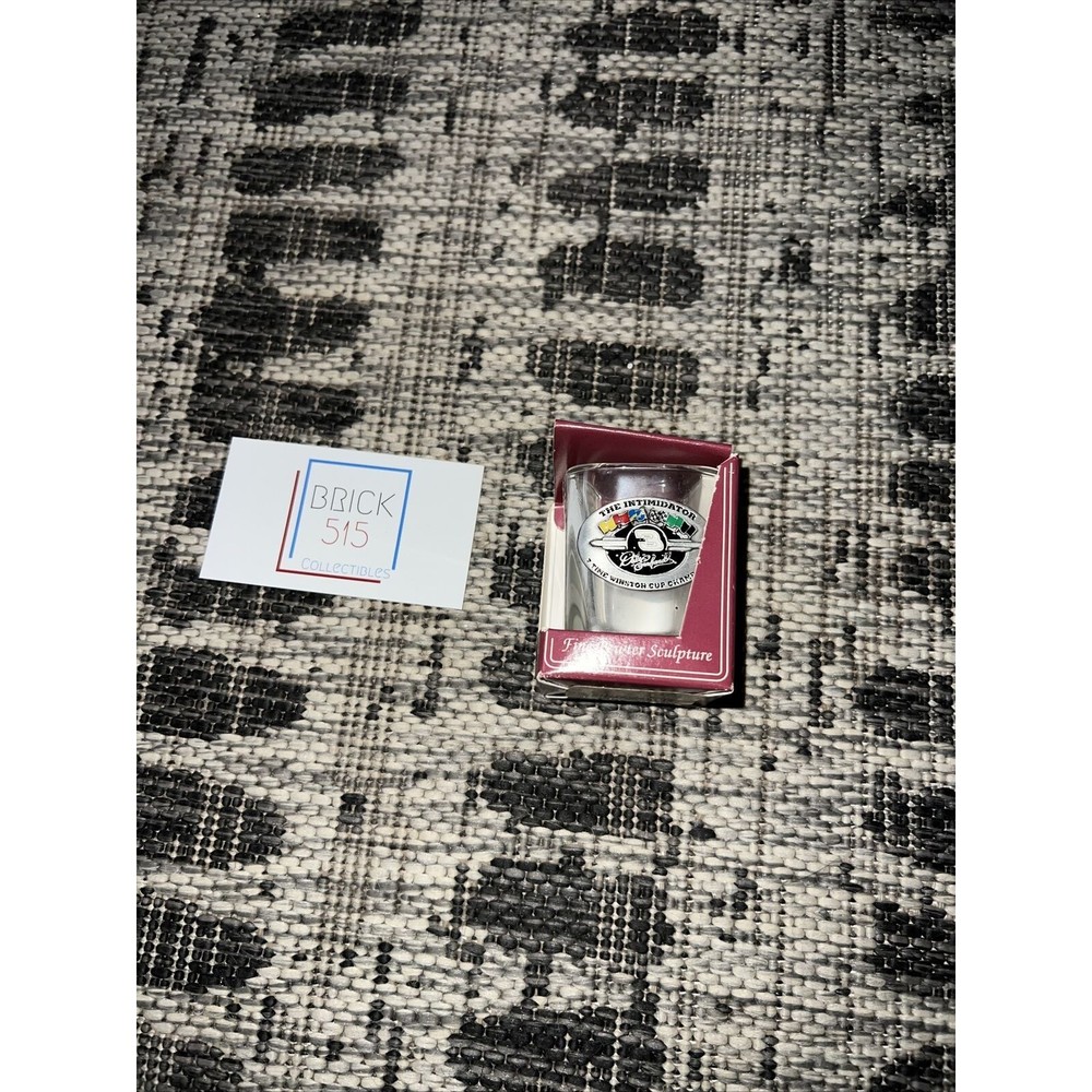 Dale Earnhardt Glass The Intimidator Pewter Emblem 7 Time Winston Cup Champion